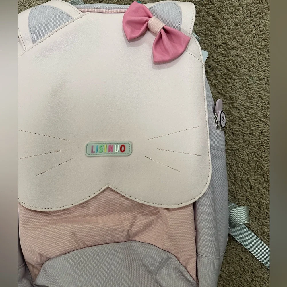 NWT Lisinuo Pink Kitty Cat Ear Kids Backpack